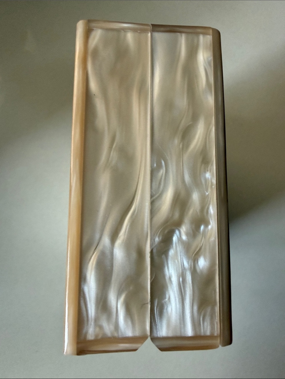 Cream Marble “On The List” Acrylic Box Clutch Purse 🌿 - Picture 3 of 7